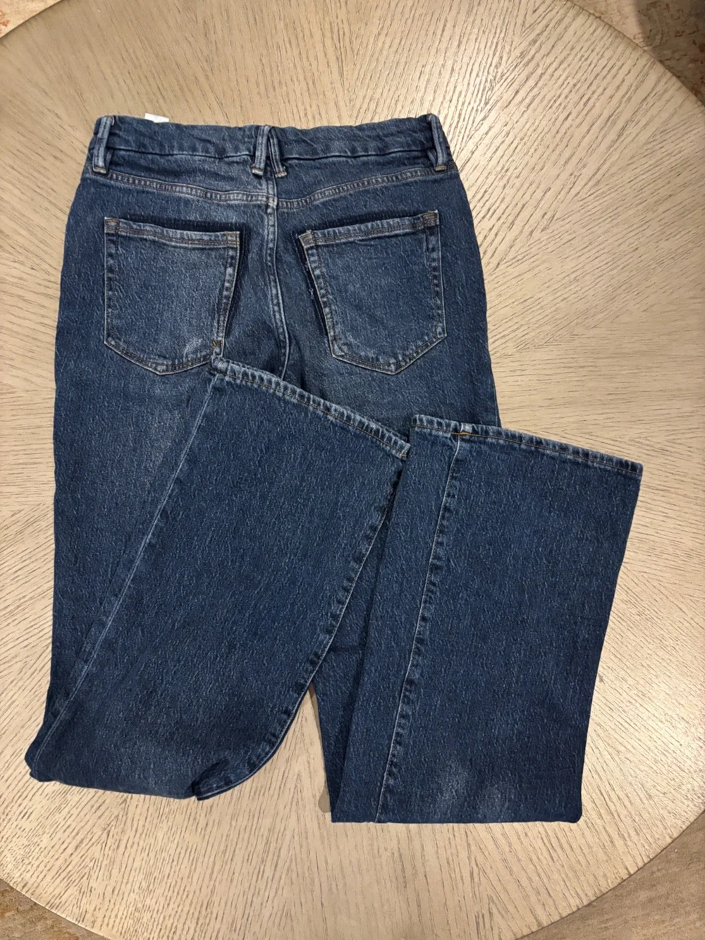 Good American Dark Blue Distressed Boot cut Jeans